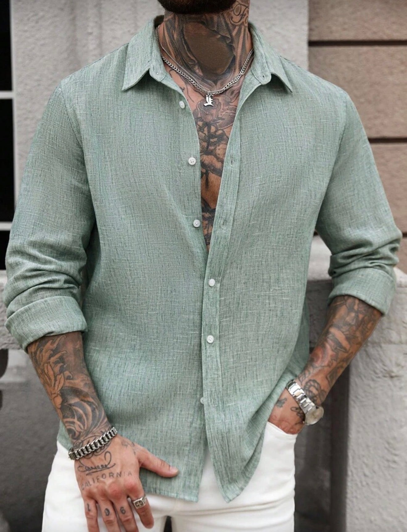 Elite Linen Shirt – Sage Green