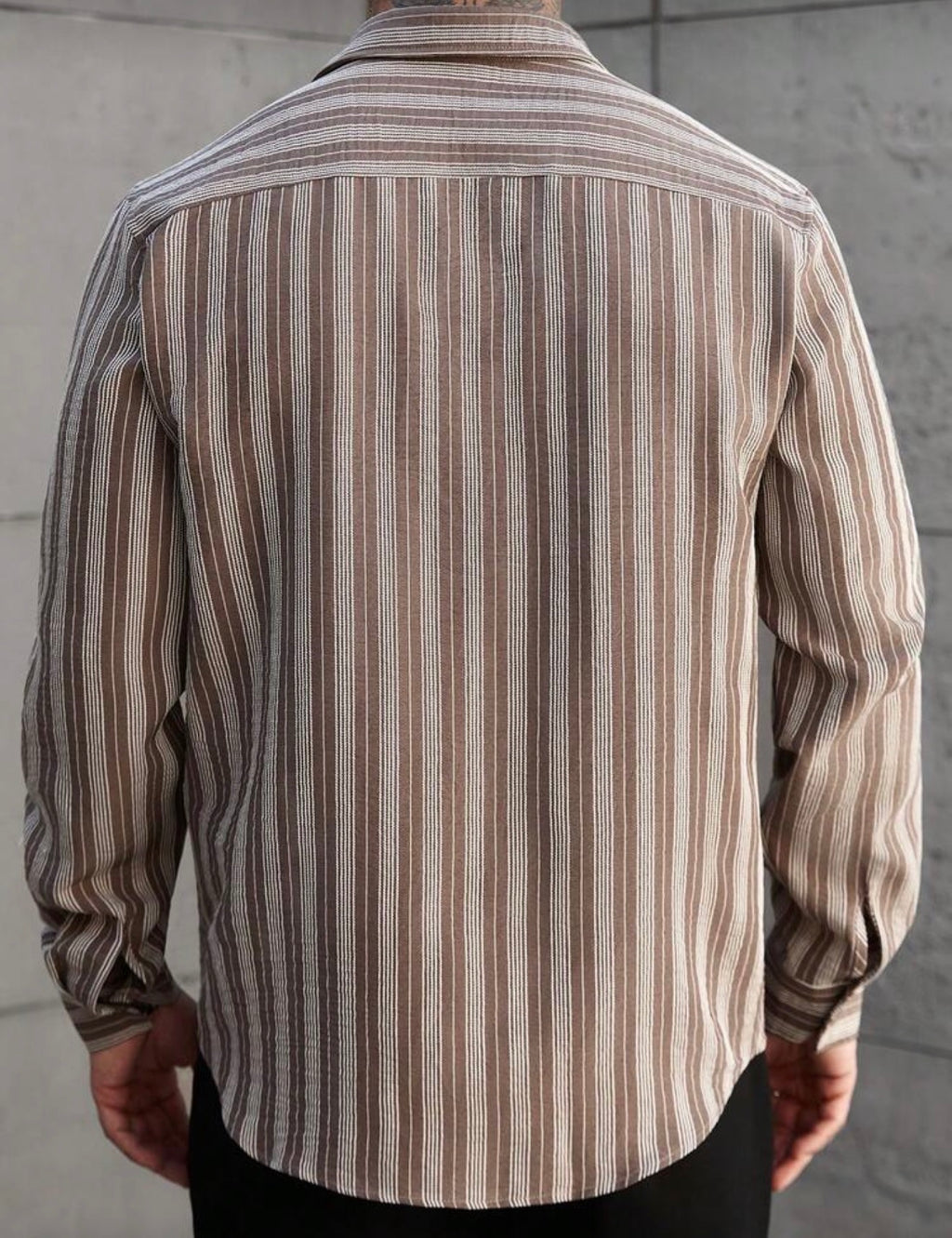 Elite Striped Shirt – Beige & Brown