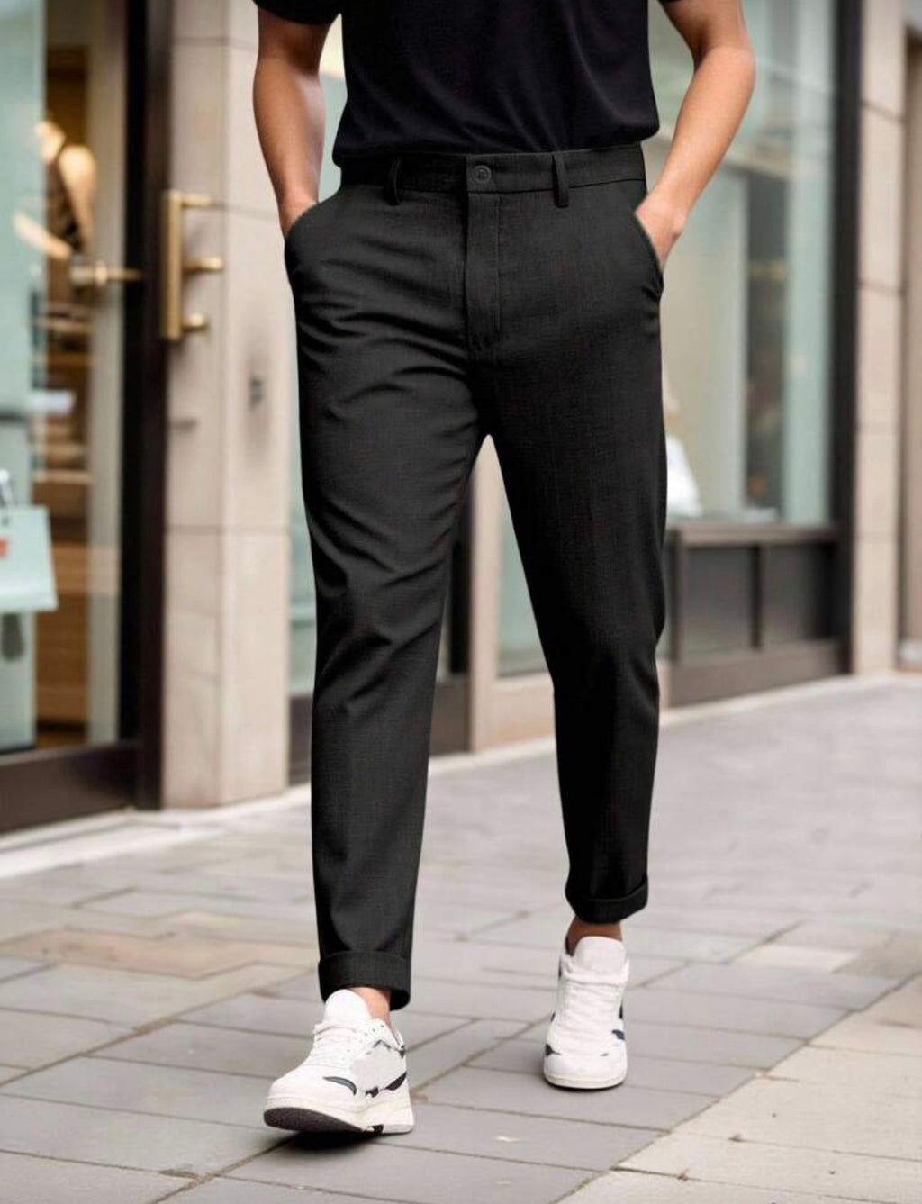 Elite Maison Tailored Black Pants