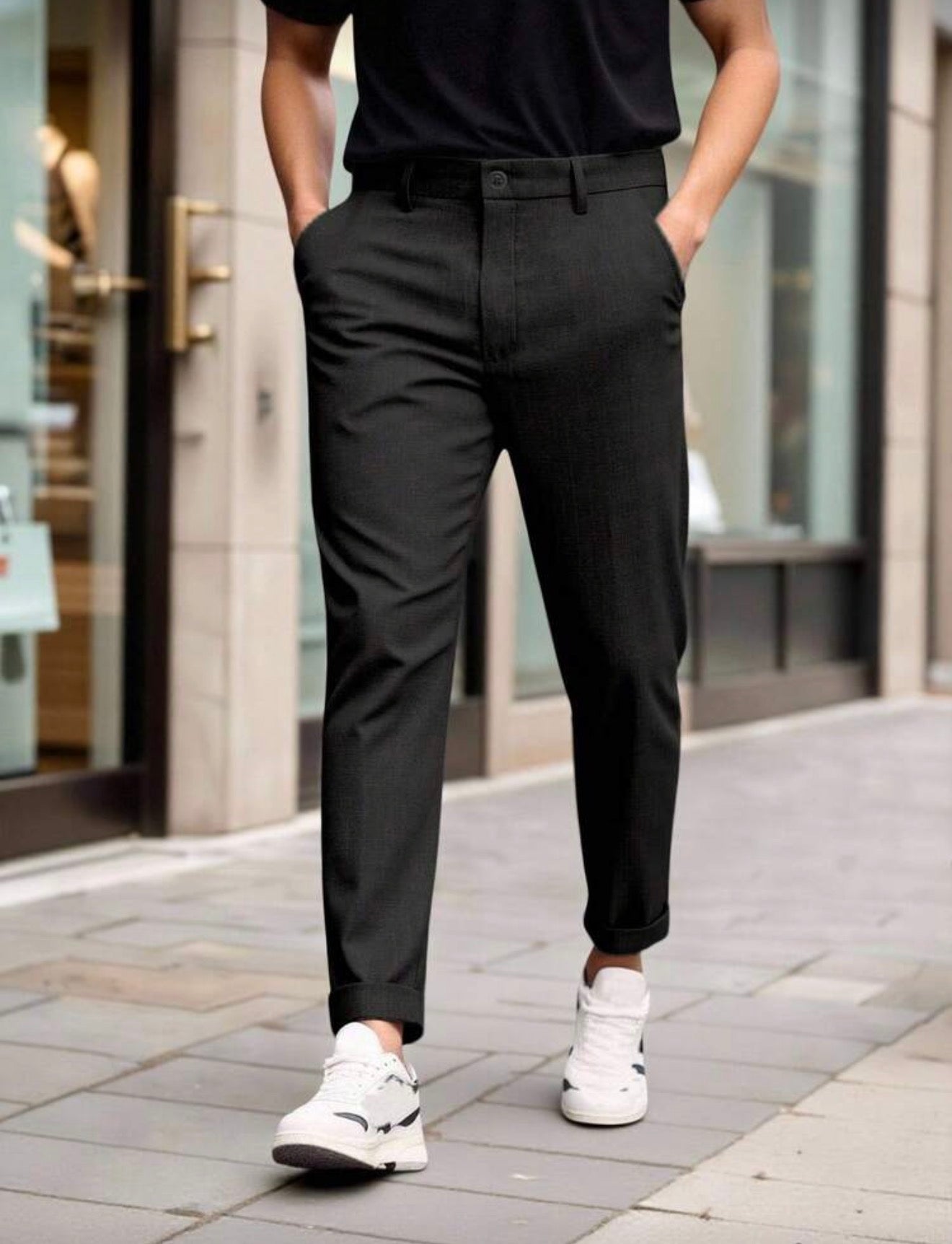 Elite Maison Tailored Black Pants