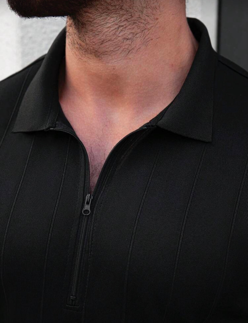 Essential Black Zip Polo