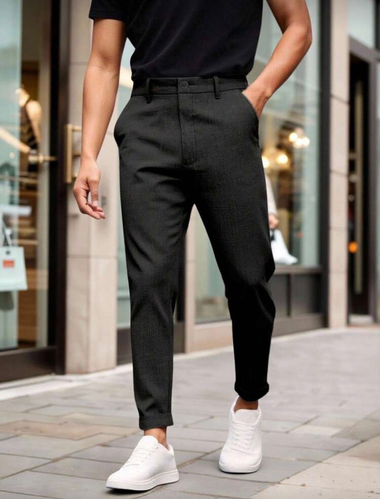 Elite Maison Tailored Black Pants